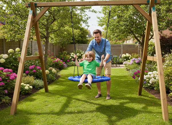 HUŚTAWKA - BOCIANIE GNIAZDO - ŚR. 100CM - NIEBIESKA