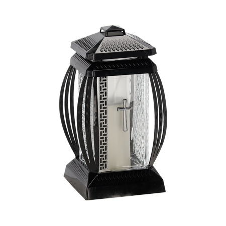 ZNICZ 28CM/45H PRIMA VERA CEKIN KRZYŻ ZŁOTY/SREBRNY OPAK=4SZT*5504