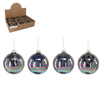 SKLENĚNÁ BAUBLE - ČERNÝ LESK MIX VZORŮ 8 CM disp=12ks *1907
