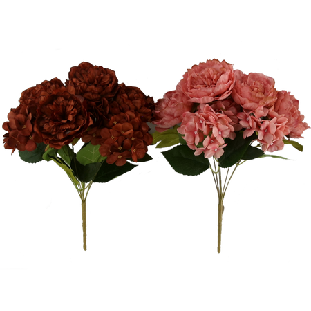 ARTIFICIAL FLOWER - PEONY AND HYDRANGEA 43 CM MIX COLORS