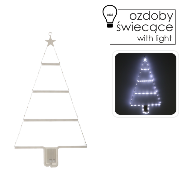ŚWIĄTECZNA OZDOBA - CHOINKA LED 63 L ZIMNY BIAŁY *9713