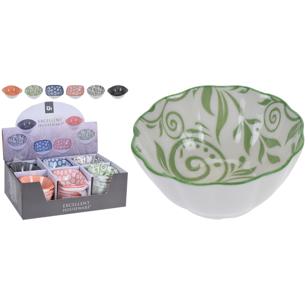 PORCELAIN SNACK BOWL DISP.36PCS