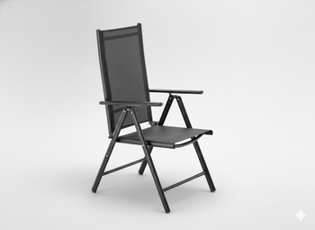 KRZESŁO OGRODOWE SKŁADANE ALUMINIUM 66 x 56 x 107 CM SZARE