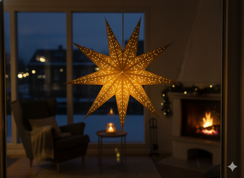 PAPER DECORATIVE STAR 60 CM GRAY