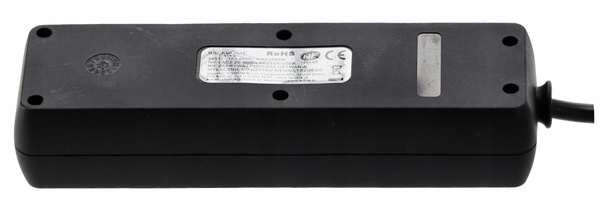 EXTENSION CORD POWER STRIP WITH SWITCH 3 SOCKETS 3M BLACK