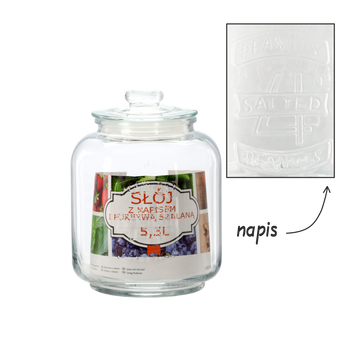 JAR 5.3L WITH INSCRIPTION AND GLASS LID