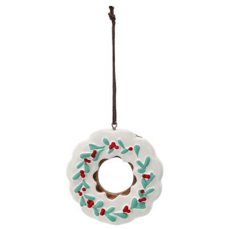 PENDAȚE DE CRĂCIUN - BISCUIȚI CU ZĂPADĂ / CERC 8-10 CM ambalaj=12buc *0712