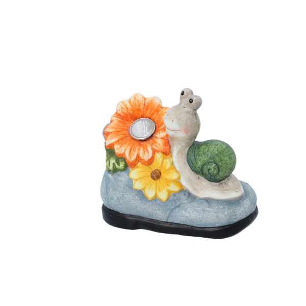 FIGURĂ ÎN GRĂDINĂ - MELC CU FLOARE 16 x 9 x 14,5 CM LED pachet=4buc *7843