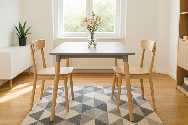 STÓŁ PROSTOKĄTNY 120 x 80 x 74 cm - SZARY *7851