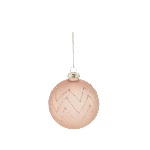 BOMBKA SZKLANA - BEŻOWA MIX WZORÓW 8 CM disp=12szt *1914