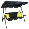 SWING GARDEN A-TYPE 170 X 110 X 153 CM BLACK WITH YELLOW PILLOWS AND CUP HOLDERS