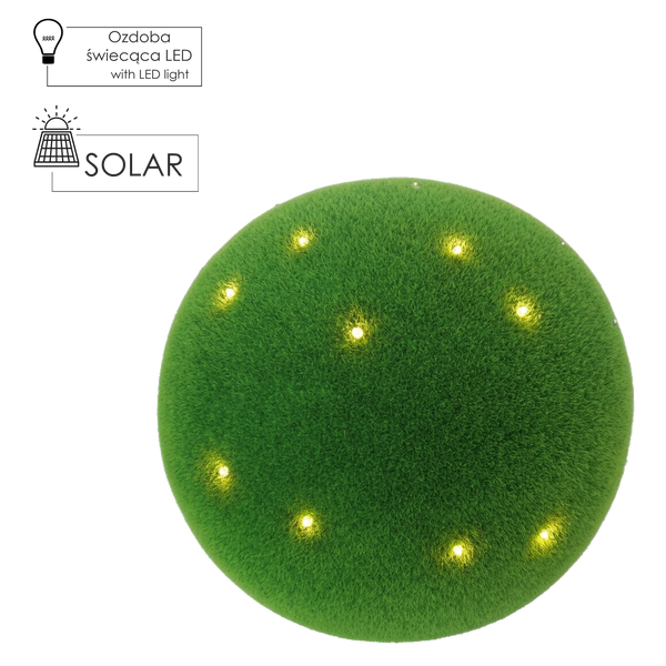 ZÁHRADNÁ FIGÚRKA - ZELENÁ KULA 32,5 x 32,5 x 28,5 CM LED *7607