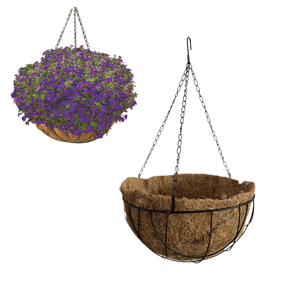 POT DE FLOARE PENDULAT CU INSERTIE DIN FIBRE DE COCOS 25,5 x 13 CM *5530