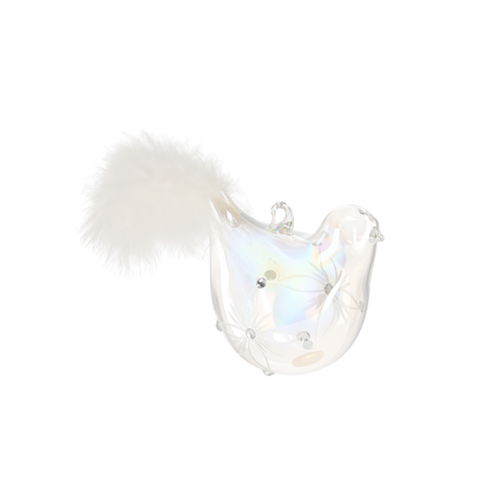 SKLENĚNÁ BAUBLE - PTÁK 6,9 x 4,6 x 6,4 CM balení=6ks *4594