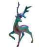 CHRISTMAS TREE DECORATION ELK WITH PETROL EFFECT 10 x 15 CM