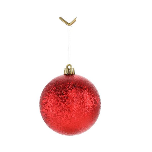 SET OF 6 BAUBLES 8 CM RED/GOLD/SILVER