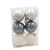 SET OF 6 ORNAMENTS 6 CM CHAMPAGNE/GRAY/WHITE