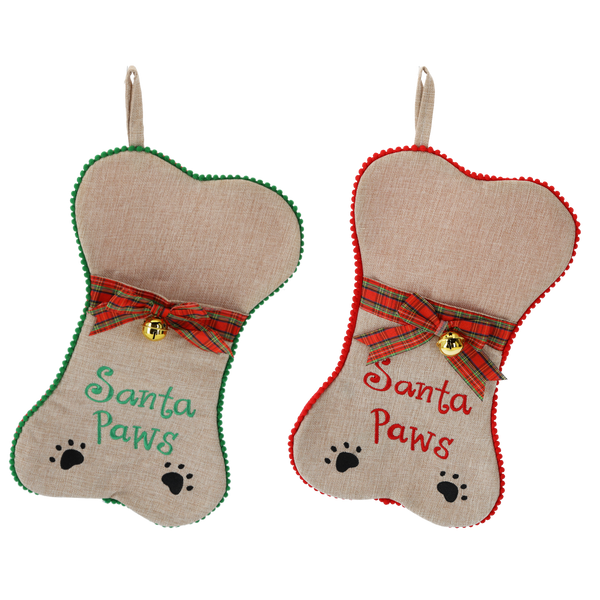 ORNAMENT DE CRĂCIUN - Ciorap SĂRBĂTORESC PENTRU ANIMALE OS MIX DE CULORI 24 x 41 CM *8556