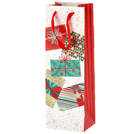 CHRISTMAS GIFT WINE BAG PINK 36 x 12 x 10 CM