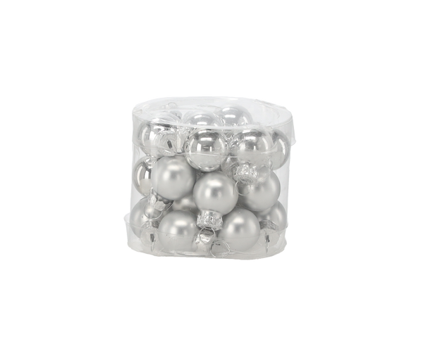 SET OF 24 CHRISTMAS TREE BAUBLES MIC COLORS 6 x 6 CM