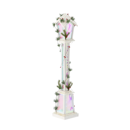 ŚWIĄTECZNA LATARNIA BIAŁA LED 18 x 18 x 100 CM *5164