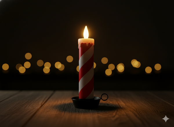 VÁNOČNÍ LED SVÍČKA 10 x 10 x 27,5 CM BÍLO-ČERVENÁ *7724