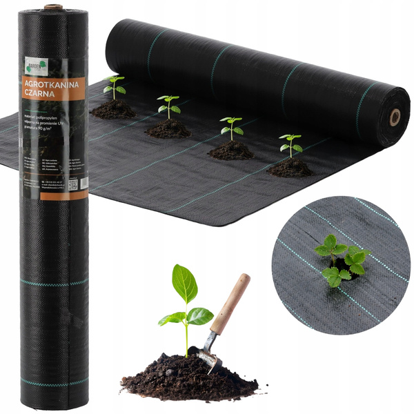 AGROTKANINA ŚCIÓŁKUJĄCA ANTYCHWASTOWA UV OCHRONNA CZARNA 1,6 x 50 M 135 g/m2 *6438