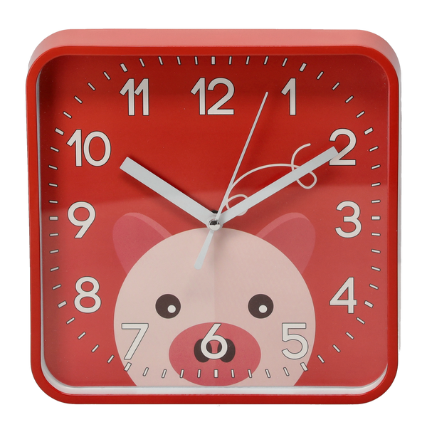 ZEGAR WISZĄCY DZIECIĘCY KWADRATOWY 20,2 x 20,2 x 3,5 CM MIX 4 WZORÓW *4603