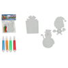 Set de 3 ornamente de Crăciun de 10 cm pentru suspendare "Fă-o singur" cu 4 markere mix 6 modele *8952