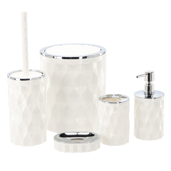 ROUND BATHROOM SET 5 PCS. WHITE