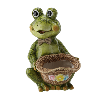 GARDEN FLOWER POT – FROG WITH HAT 23,5 X 22 X 32,5 CM
