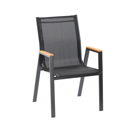 OCELOVÁ ZÁHRADNÁ STOLIČKA POLYWOOD 61 x 56 x 90 CM ČIERNA *9507