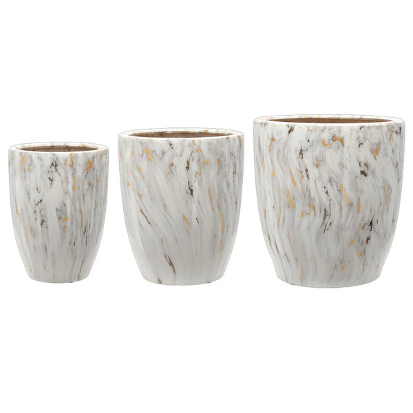 Set of 3 Ceramic Pot Covers 26, 32.5, 39 cm