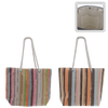 TORBA PLAŻOWA 48 x 36 CM WIELOKOLOROWE PASKI MIX KOLORÓW *4687