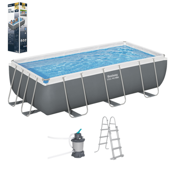 PISCINĂ RAME 4,04m x 2,01m x 1m (PISCINĂ, POMPĂ DE FILTRARE, SCARĂ) *6158