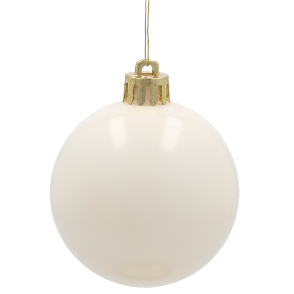 SET OF 12 BAUBLES 6 CM CHAMPAGNE/GRAY/WHITE