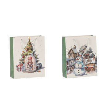DARČEKOVÁ TAŠKA BOŽÍHO NAROZENIA "FROZEN CHRISTMAS" 26 x 32 x 10 CM balenie=12ks *0672