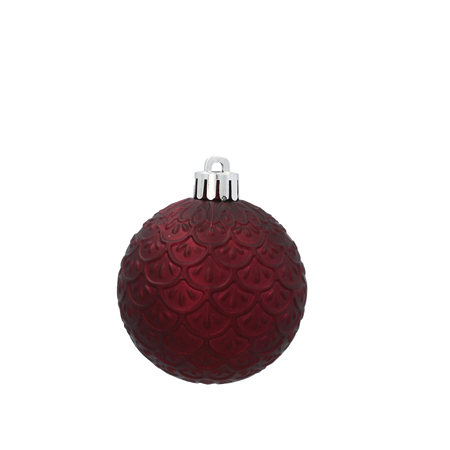 SET OF 6 BAUBLES 6 CM BURGUNDY/ANTHRACITE/CHAMPAGNE (TUBE)