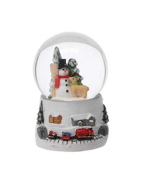 VÁNOČNÍ SNĚHOVÁ KULIČKA - SANĚ SANTY 4,5 x 4,5 x 6,5 CM BÍLÁ MIX VZORŮ disp=12ks *5720