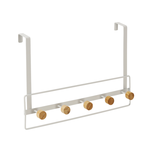 WIESZAK METALOWY NA DRZWI Z BAMBUSOWYMI 5 HAKAMI 39 x 5 x 38 CM *6613