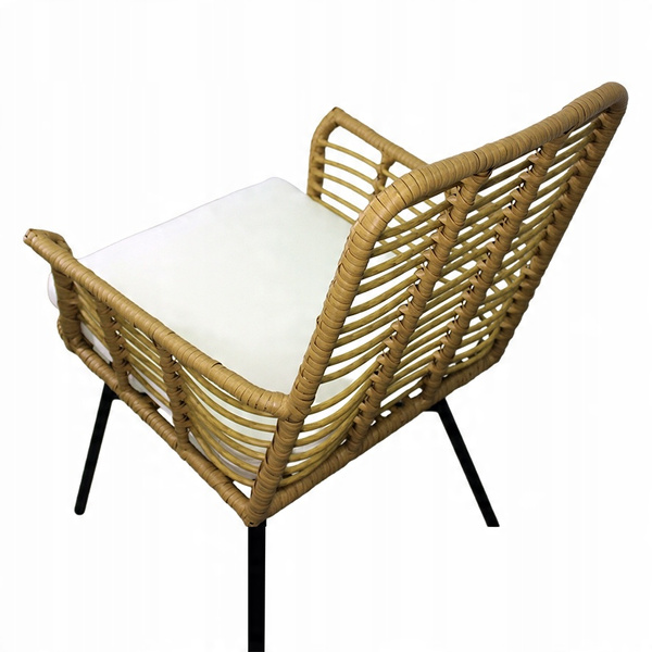 GARDEN FURNITURE SET (TABLE, 6 CHAIRS) - BROWN, CUSHIONS - GREY