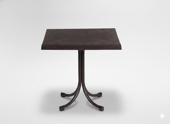 MĂSUȚĂ DE GRĂDINĂ DIN RATTAN PE O PICIOR 80 x 80 x 73 CM MARO *6444