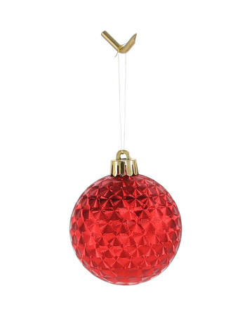 SET OF 24 BAUBLES 6 CM RED/GOLD/SILVER