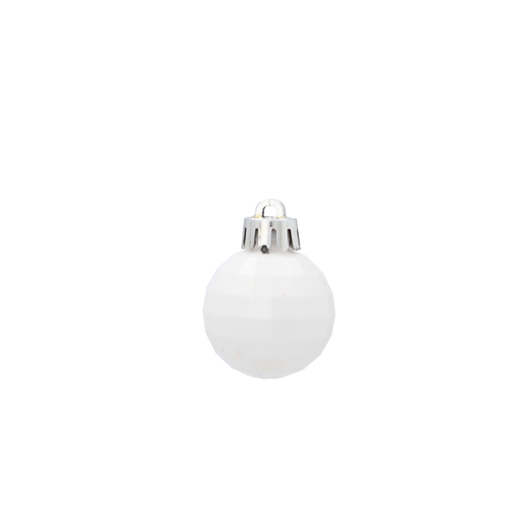 SET OF 16 BAUBLES 3 CM WHITE