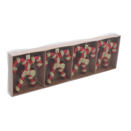 KPL. 4 DECORAȚIUNI DE BRAD - BAX DE ZAHĂR 7,5 X 6,5 CM ambalaj=12buc *7250