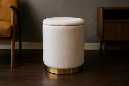 ROUND POUF 28 X 42 CM CREAM