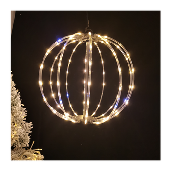 ŚWIĄTECZNA OZDOBA - KULA LED 40 CM 144L CIEPŁY BIAŁY + FLASH WEWN/ZEWN *1827
