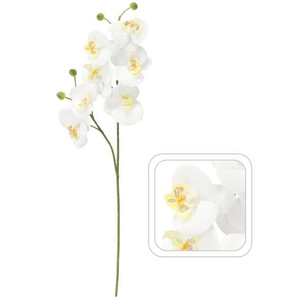 UMĚLÁ VĚTVA - ORCHIDÉE 64 CM BÍLÁ balení=24 ks *3643