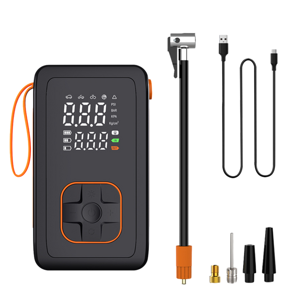 PRZENOŚNA POMPKA AKUMULATOROWA / POWERBANK 7,4 V DO SAMOCHODU / ROWERU / PIŁKI *2596