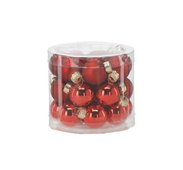 SET OF 24 CHRISTMAS TREE BAUBLES MIX COLORS 2,5 CM